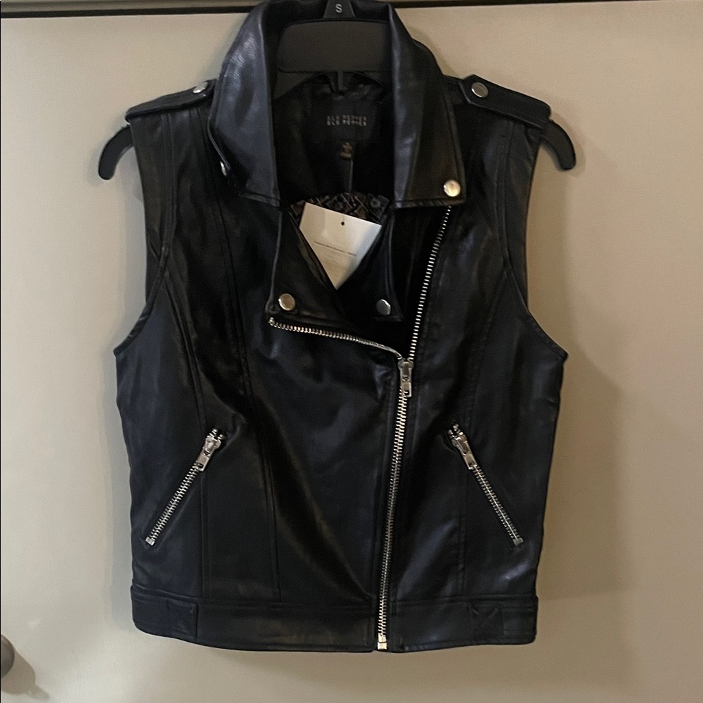 Blu Pepper Black Faux Leather Jacket